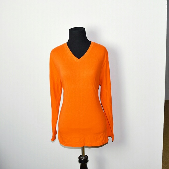 Tops - Super Cute Orange V Neck Shirt